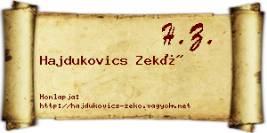 Hajdukovics Zekő névjegykártya